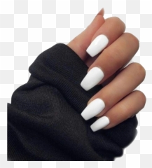 Long Nails Meme Transparent Trending Images And Videos - Short Coffin White Acrylic Nails Emoji,Nails With Emojis And Glitter