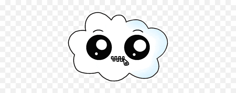 Cloud Emoji Sticker - Dot,Shush Emoji