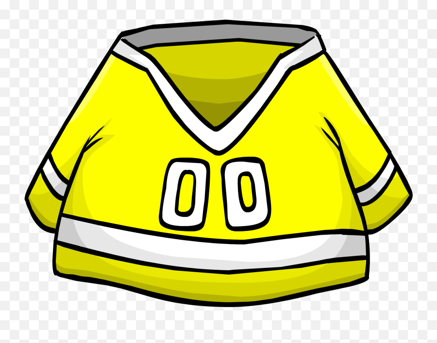 Yellow Hockey Jersey - Club Penguin Hockey Jersey Emoji,Emoji De Camiseta De Soccer
