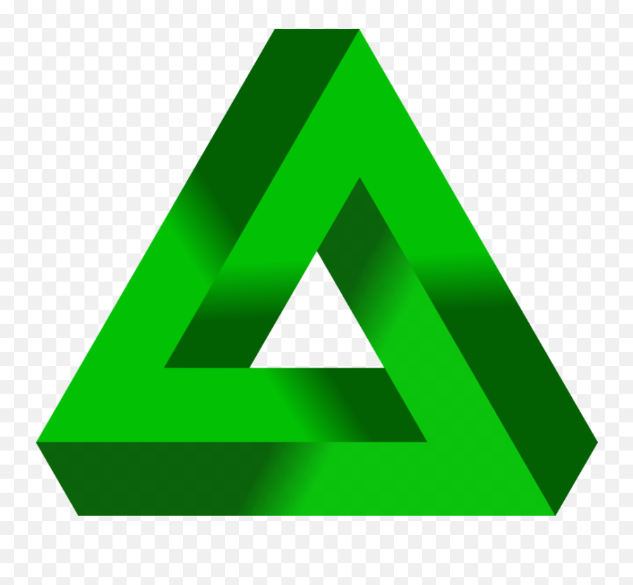 Grass Triangle Symbol - Penrose Triangle Green Emoji,Exclamation Point Triangle Emoticon