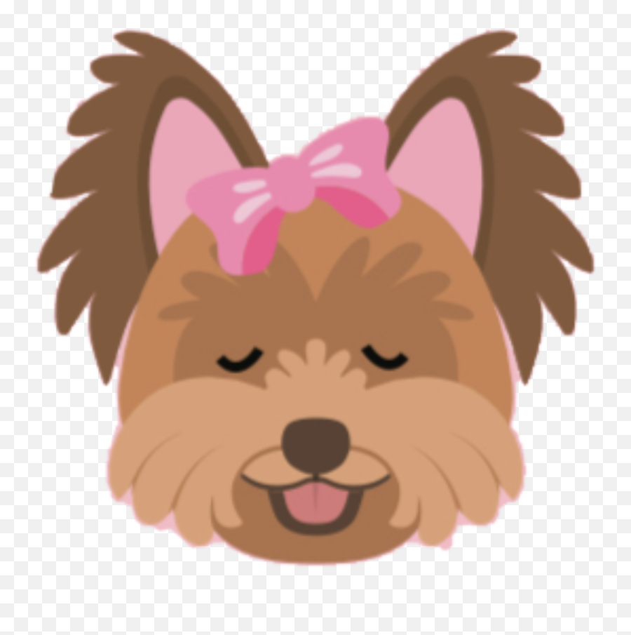 Yorkie Puppy Cartoon Dog Sticker - Vulnerable Native Breeds Emoji,Yorkie Emoji
