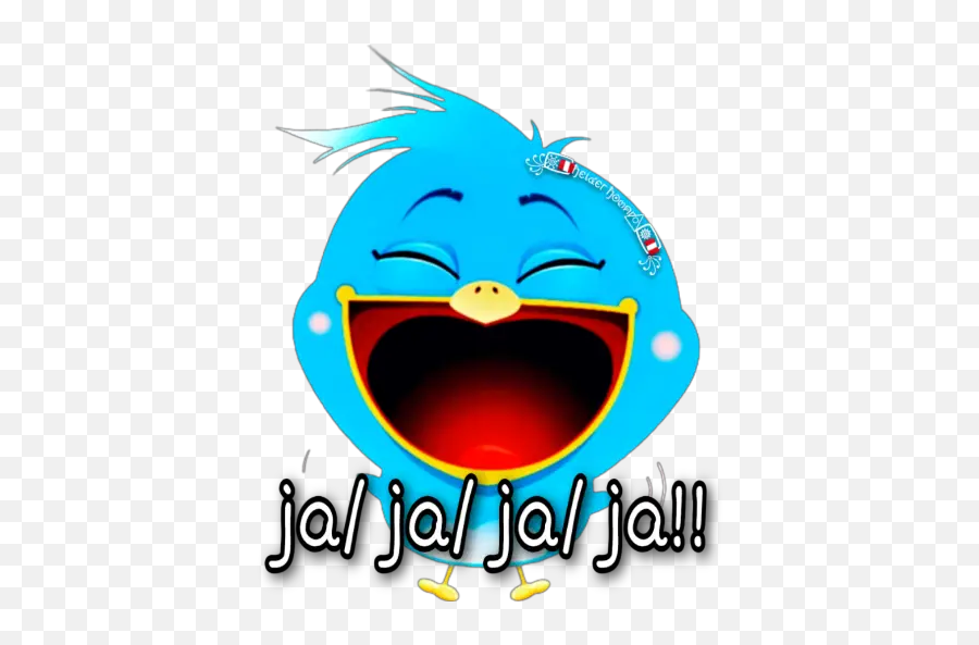 Blue Bird Stickers For Whatsapp - Happy Emoji,Adios Emoticon Whatsapp