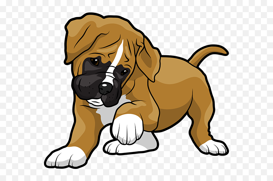 Perro Boxer Dibujo Animado Transparent - Boxer Dog Clip Art Emoji,Boxer Emoji