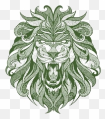 Angry Lion Tattoo Vector Png Pngimagespics - Wall Arts Pencil Lion Emoji,Lion Face Emoji