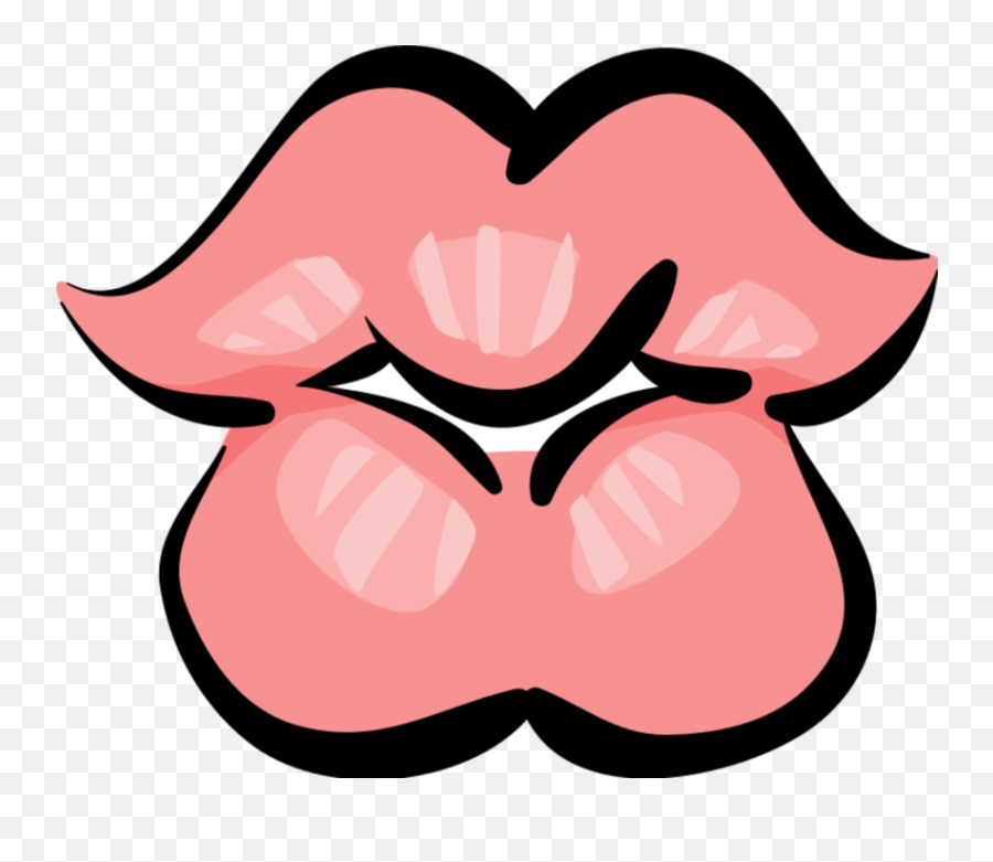 Lips Vector Png - Vector Illustration Of Mouth Lips Ready To Girly Emoji,Kiss Emoji Face Silhouette Patterns