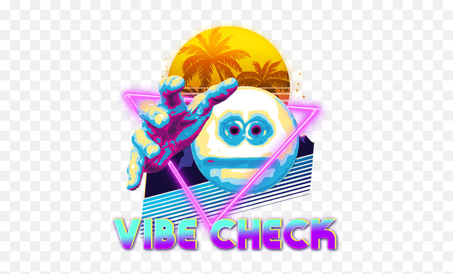 Vibe Check Retro 80s Vaporwave Emoji - Happy,Vibe Hand Emoji