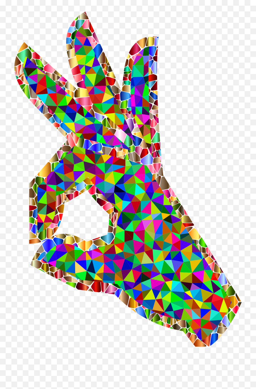 Prismatic Low Poly Ok Perfect Hand Sign - Perfect Hand Sign Rainbow Emoji,Ok Hand Emoji Transparent