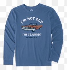 Old Classic Car Long Sleeve Crusher Tee - Long Sleeve Emoji,Best Friend Emoji Shirts