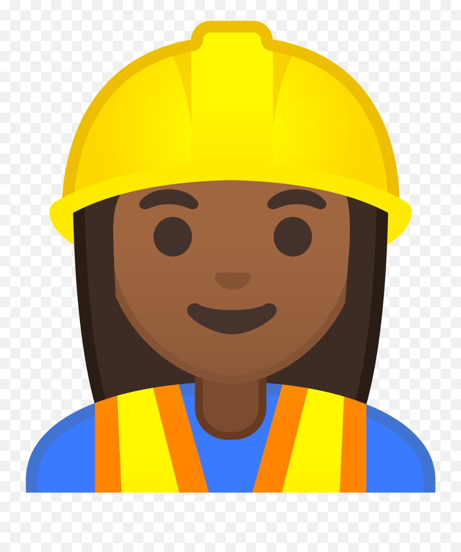 Woman Construction Worker Emoji Clipart - Construction Worker Emoji Dark Skin Transparent,Emoji Builder