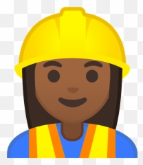Woman Construction Worker Emoji Clipart - Construction Worker Emoji Dark Skin Transparent,Emoji Builder