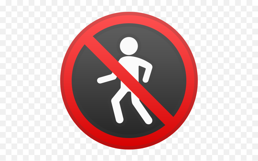 No Pedestrians Emoji - Prohibido El Paso Peatonal,Pedestrian Emoji