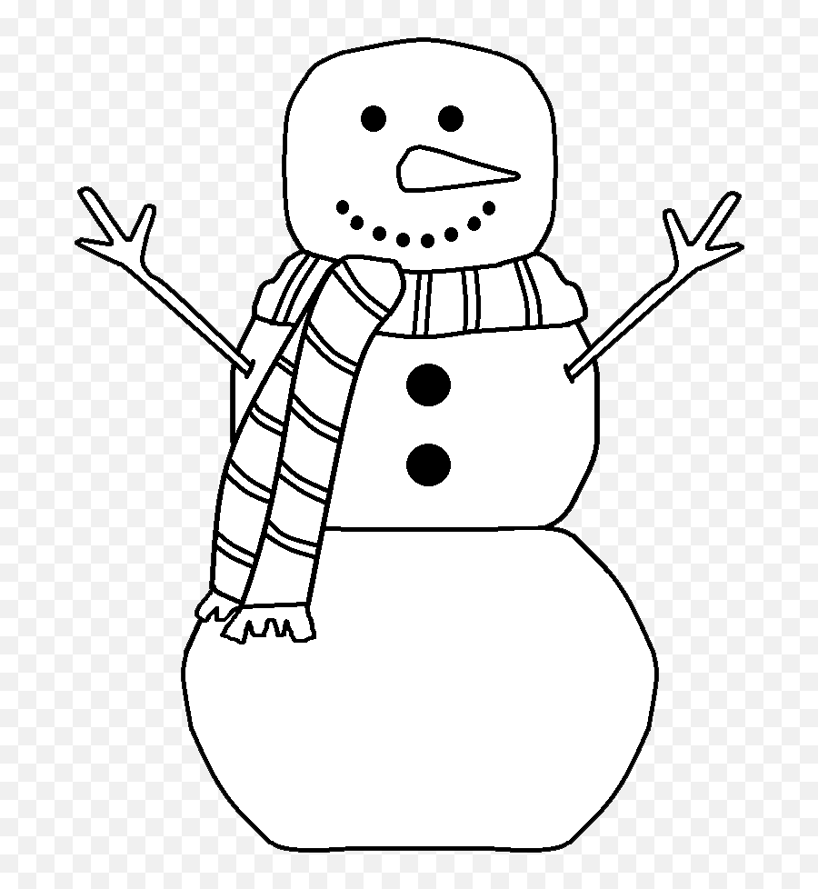 Snowman Outline Clipart Black And White 1542911 - Png Black White Snowman Graphic Emoji,Kakao Emoticons Winter