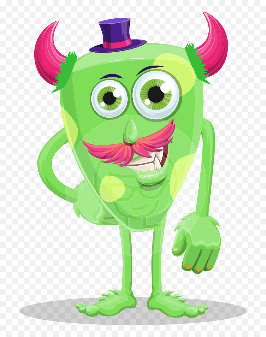 Cartoon Monster With Horns Character Illustrations Graphicmama - Cartoon Monster With Horns Emoji,Movie About Emotions Cartoon