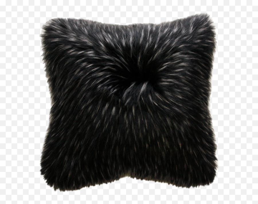 Fur Cushion Ebony Plume - Solid Emoji,Reflections Furniture Emotion Ebony