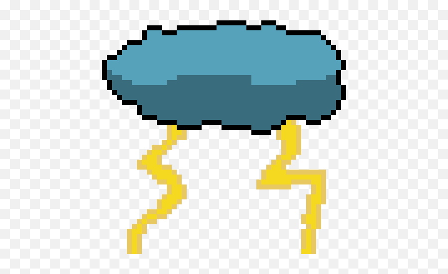 Pixel Art Gallery - Thunder Pixel Emoji,Crainer Emoticon