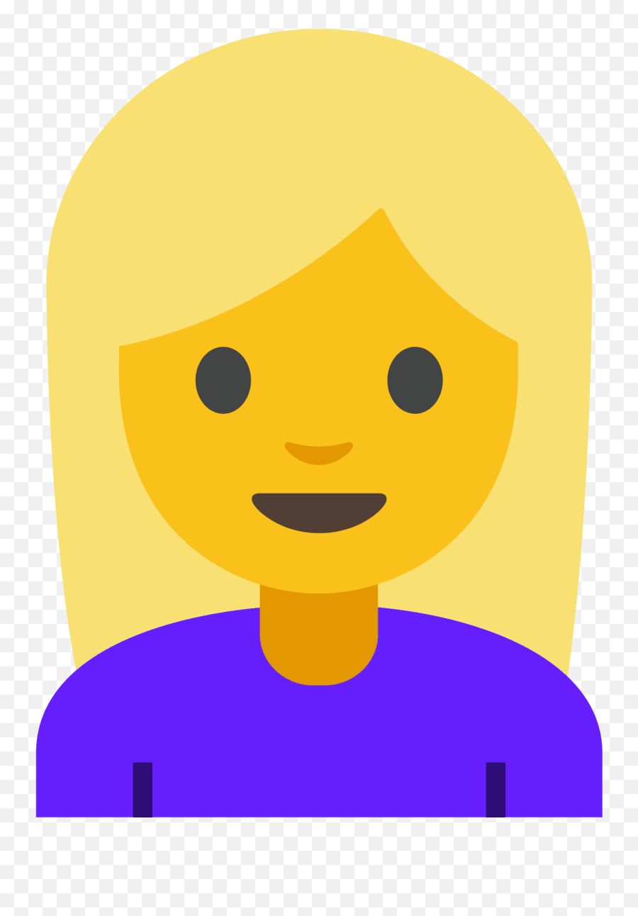 Woman Blond Hair Emoji Clipart Free Download Transparent - Vrouw Met Blond Haar Cartoon,^^^^ Emoticon Meaning