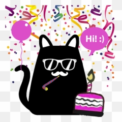 One Year Mica The Hipster Cat Bot - Streamers Clip Art Emoji,Meow Emoji