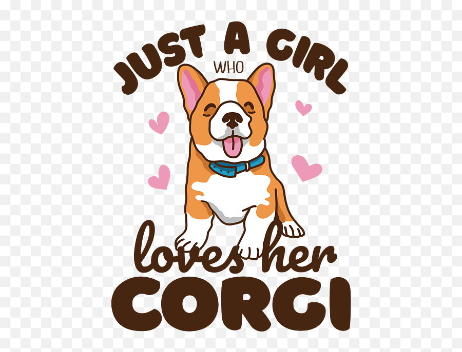 Just A Girl Who Loves Her Corgi Cute Corgi Cartoon Beach Emoji,Nmber Text Emoticon Corgi
