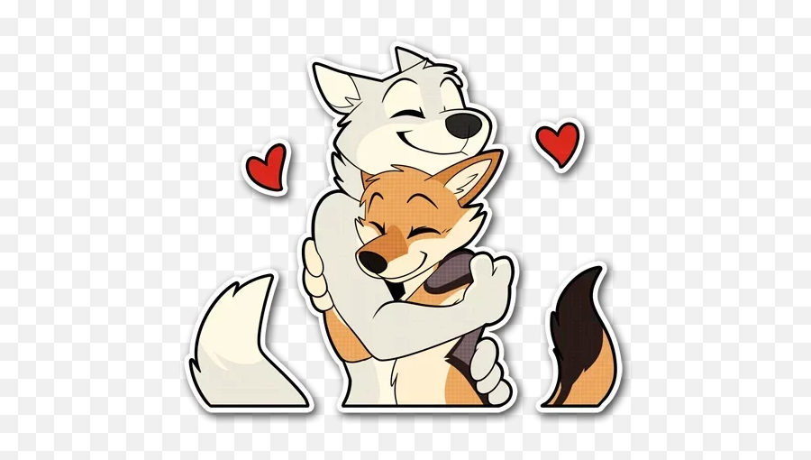 Telegram Sticker From Collection Fox And Hugs Emoji,Fox Emoji