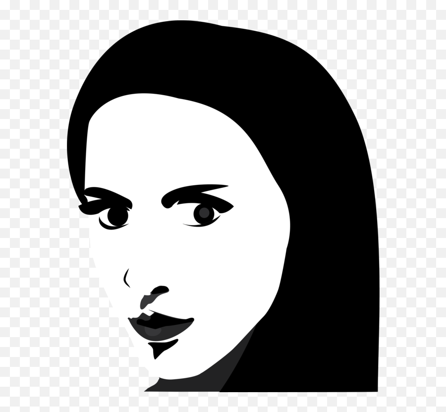 Emotion Art Black Hair Png Clipart - Portrait Graphic Black And White Emoji,Emotion Silhouette