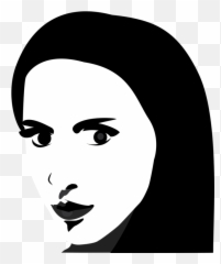Emotion Art Black Hair Png Clipart - Portrait Graphic Black And White Emoji,Emotion Silhouette
