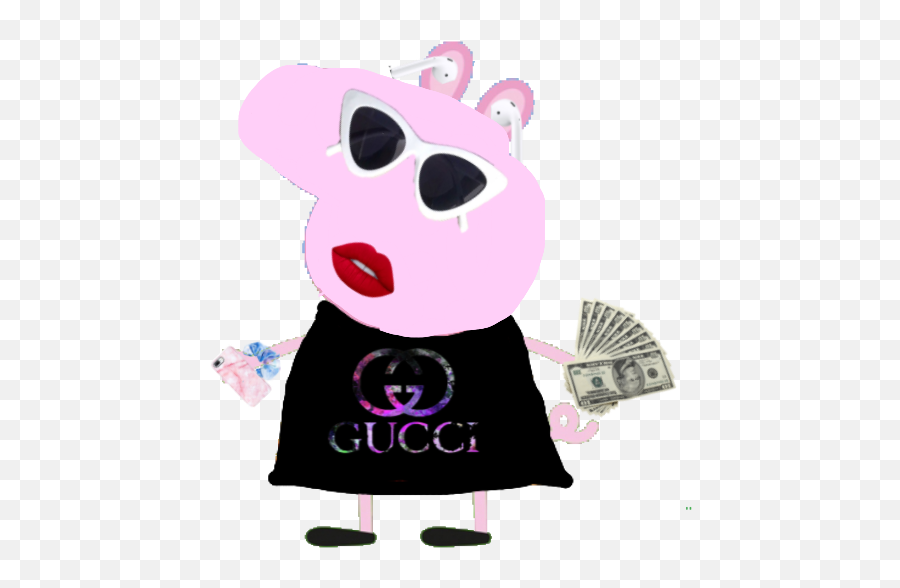 Rich Peppa - Pig Gucci Sticker By Theaseverinsson Fictional Character Emoji,Pig Emoji Wallpaper