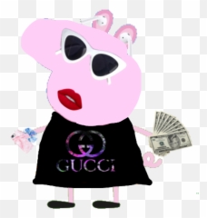 Rich Peppa - Pig Gucci Sticker By Theaseverinsson Fictional Character Emoji,Pig Emoji Wallpaper