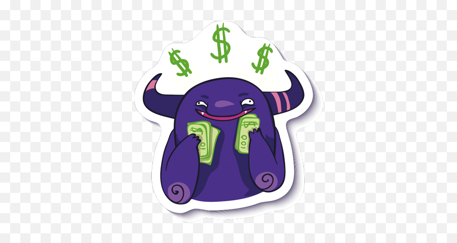 Crazy Purple Monster - Stickers For Imessage By Edb Group Big Emoji,Purple Horn Emoji