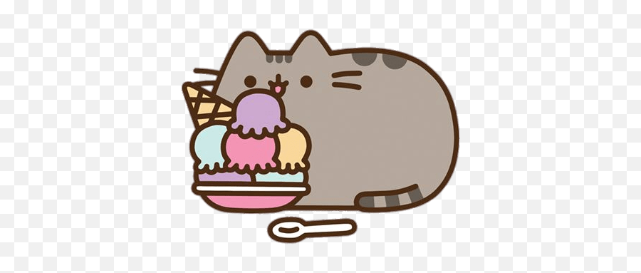 Pusheen Eating Ice Cream Transparent - Pusheen Cat Emoji,Pusheen The Cat Emoji