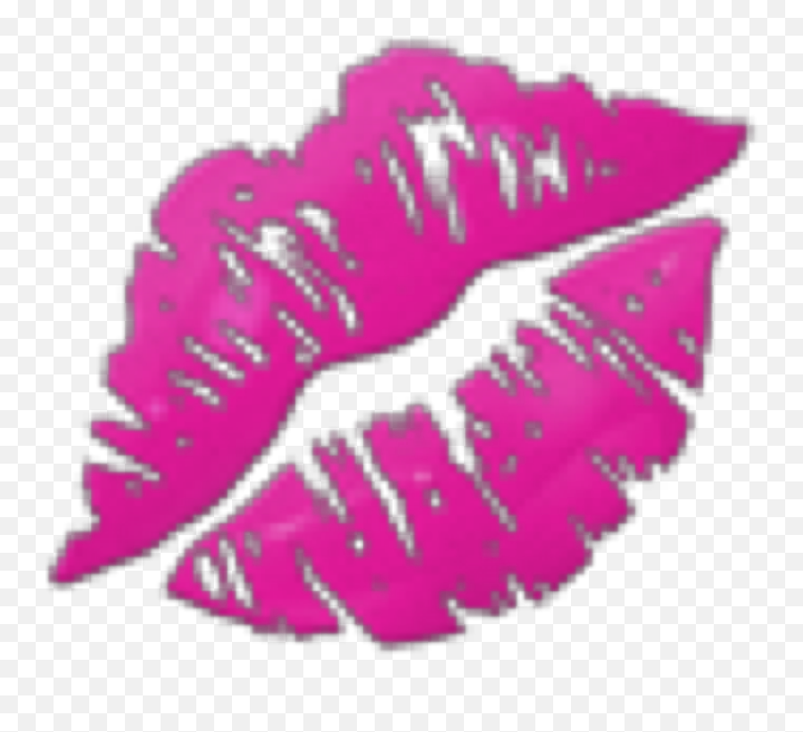 Pink Emoji Lipstick Pinkemoji Sticker - Transparent Background Kisses Emoji Png,Lipstick Emoji