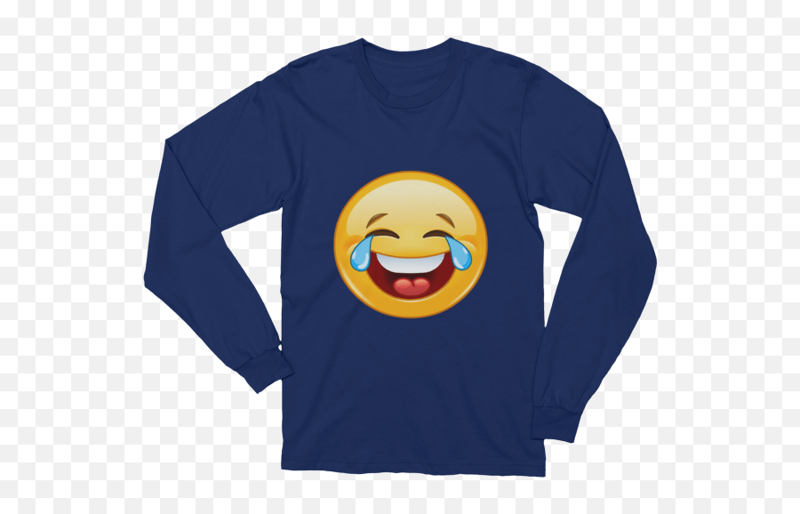 Unisex Emoji With Tears Of Joy Long Sleeve T - Shirt Federal Reserve T Shirt,Tears Emoji