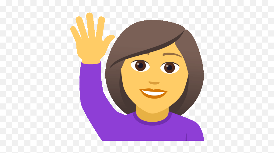Woman Raising Hand Joypixels Gif - Transparent Raise Hand Gif Emoji,Girl Emoji With Hand
