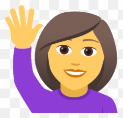 Woman Raising Hand Joypixels Gif - Transparent Raise Hand Gif Emoji,Girl Emoji With Hand