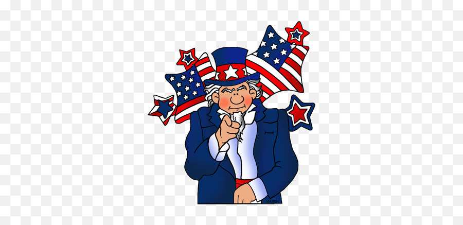 Free Fourth Of July Clip Art By Phillip Martin - Uncle Sam Clipart Png Emoji,4th Of July Emotions
