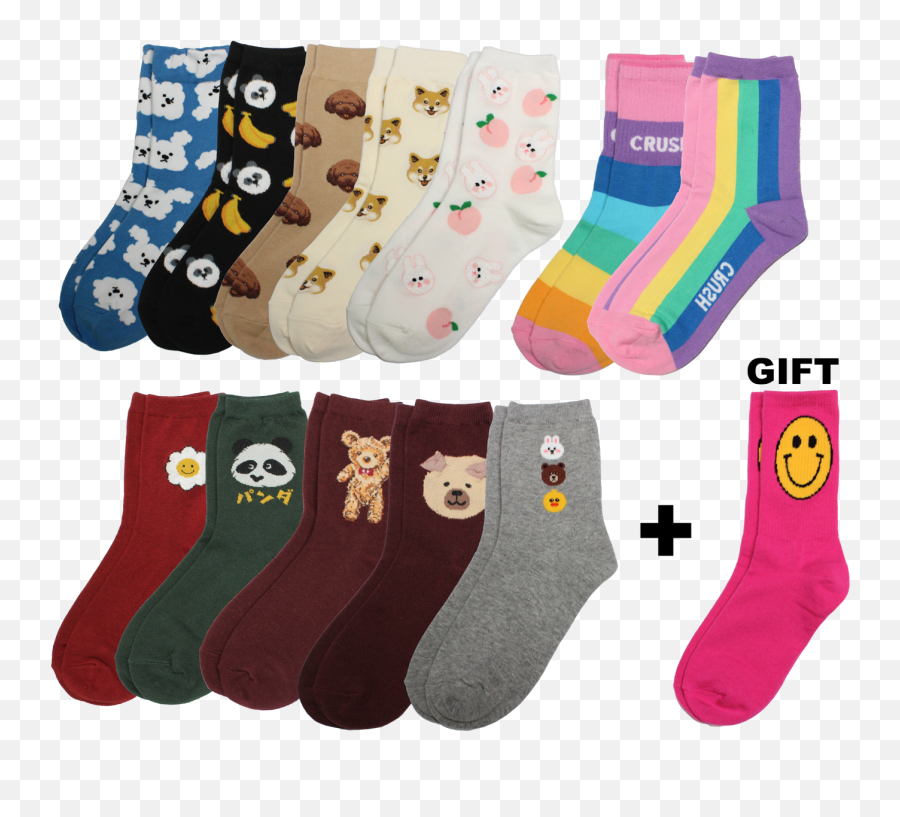 Trendy Korean Socks Bundle 12 Get 1 Free U2013 Gayomarket Korea Emoji,Kwaii Emoticons