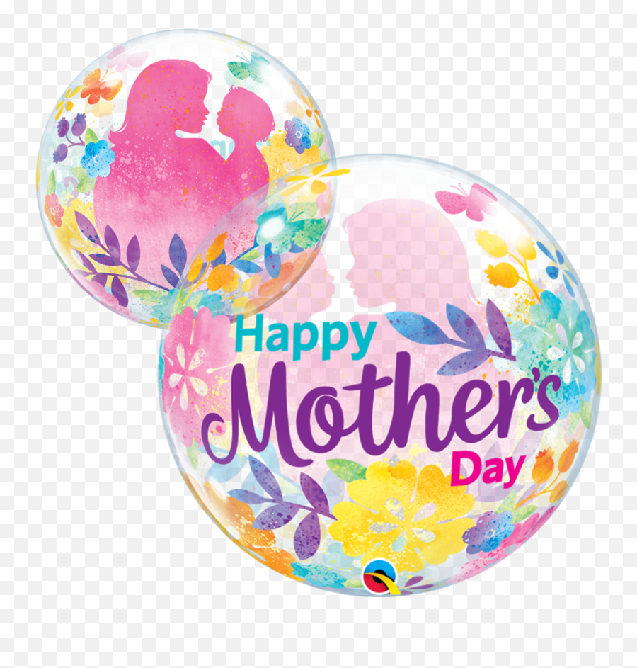 Download Hd 22 Motheru0027s Day Silhouette Bubble Balloon - Mothers Day Balloon Png Emoji,Mother's Day Emoji