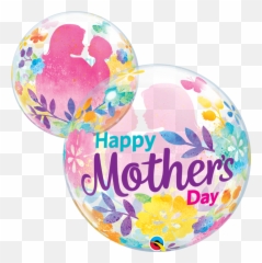 Download Hd 22 Motheru0027s Day Silhouette Bubble Balloon - Mothers Day Balloon Png Emoji,Mother's Day Emoji