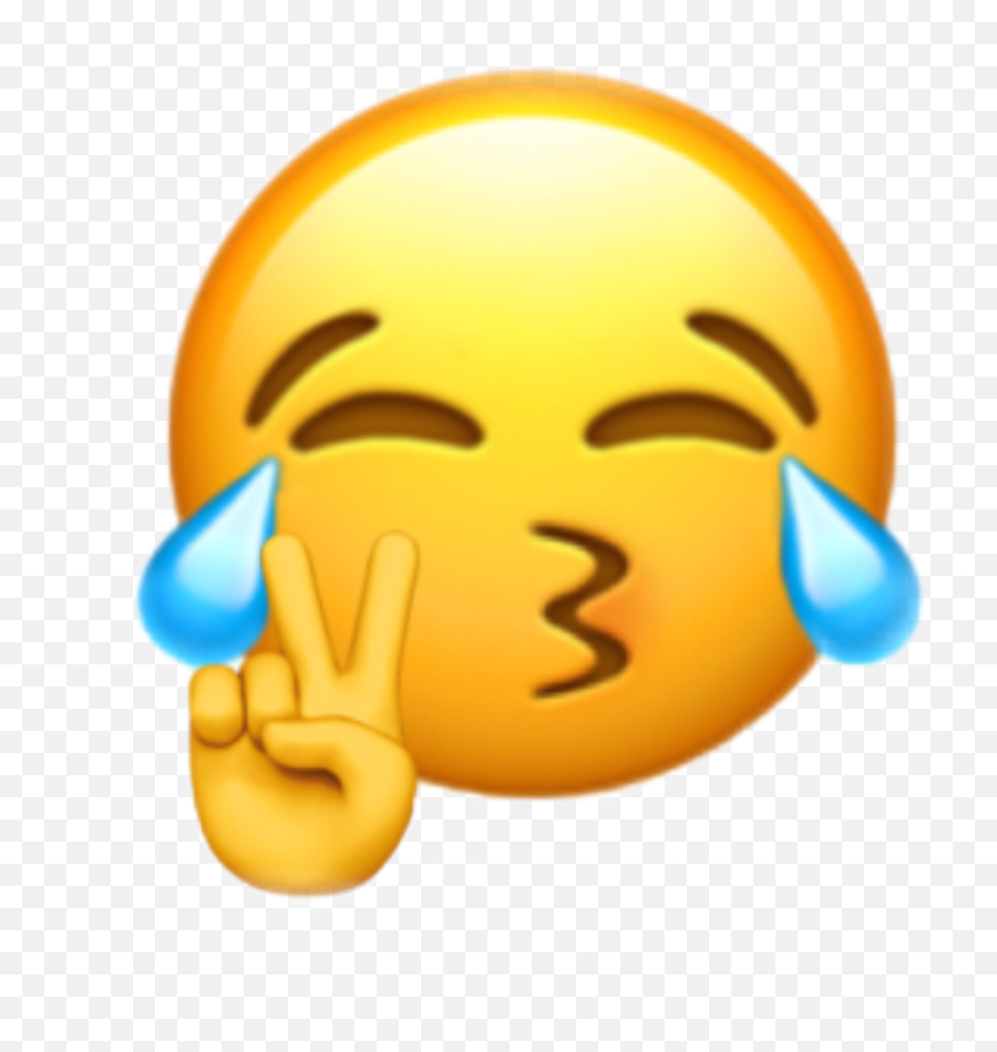 Emoji Peace Hand Funny Kiss Lips Sticker By,Iphone Emoji Teras Of Joy Png