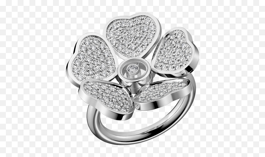 Happy Hearts Flowers Ring Ethical White Gold Diamonds Emoji,Diamond Emotion Cards