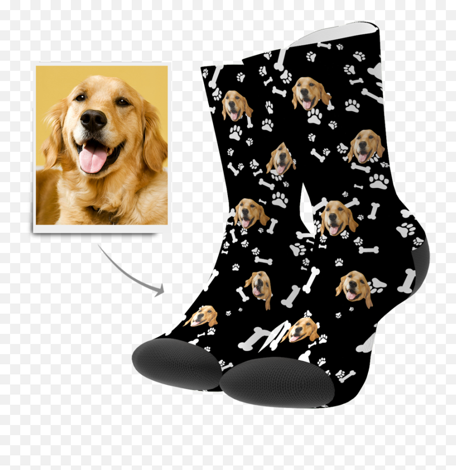 Custom Pet Face Crew Socks Emoji,Dog Paw Emoji Png