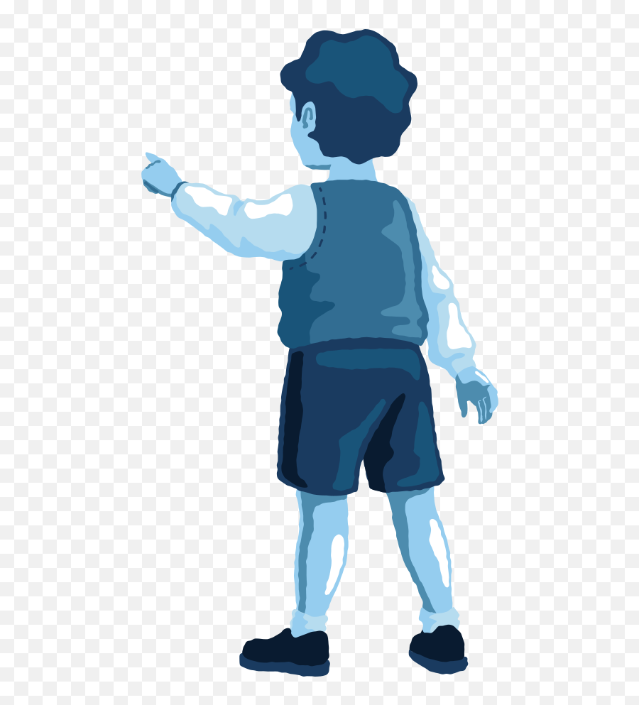 Boy Pointing Back Illustration In Png Svg Emoji,Walking Kid Emoji