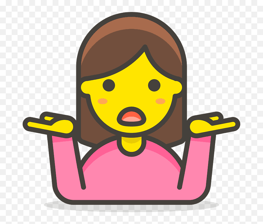 Woman Shrugging Free Icon Of 780 Free - Cartoon Person With Hand Raised Emoji,Shrug Face Emoji