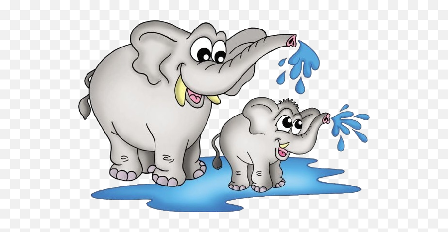 Baby Elephant Elephant Cartoon Picture - Clipart Of Elephant And Its Baby Emoji,Elephant Emoji Png