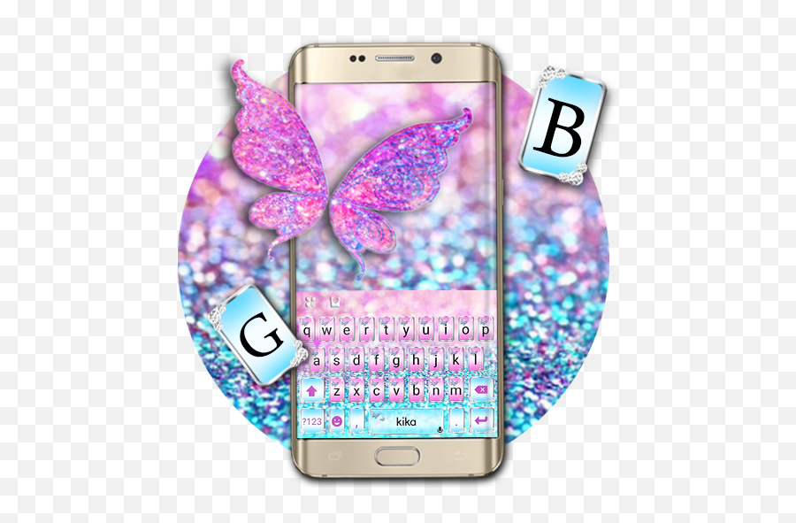 Pink Sparkle Butterfly Keyboard Theme - Smartphone Emoji,Sony Xperia Z Emoji Keyboard