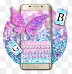 Pink Sparkle Butterfly Keyboard Theme - Smartphone Emoji,Sony Xperia Z Emoji Keyboard