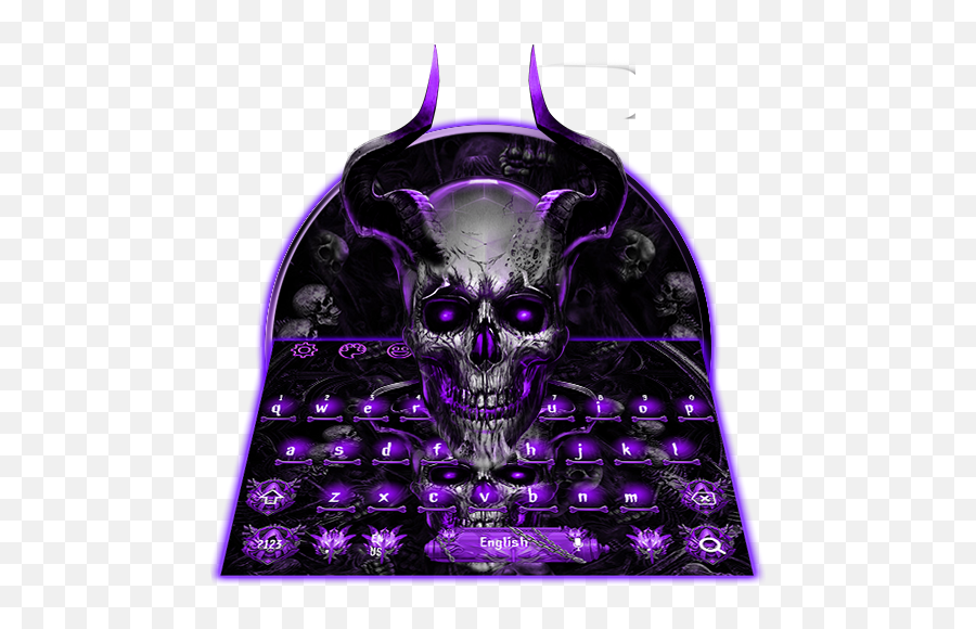Amazoncom Purple Skull Horn Keyboard Theme Appstore For - Supernatural Creature Emoji,Emoji Movie Box Office Mojo