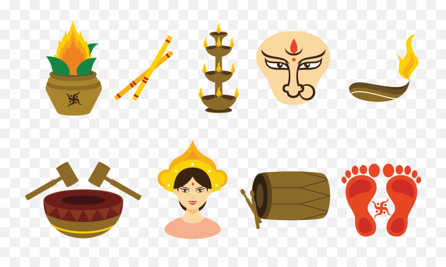 Navratri Vector Icons - Download Free Vectors Clipart Clipart Navratri Vector Png Emoji,Happy Emoji Copy And Paste