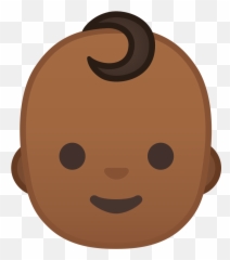 Baby Emoji With Medium - Black Baby Face Clipart,Baby Emoji Png
