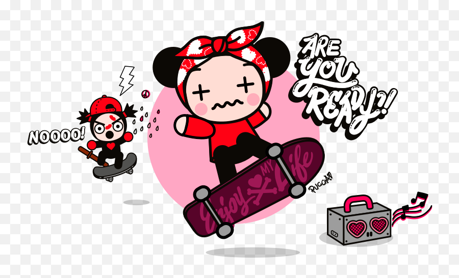 Pucca - Skateboard Deck Emoji,Skateboarding Emoji