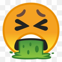 Face Vomiting Emoji Clipart - Emoji Qui Vomit,Sick Emoji With Thermometer
